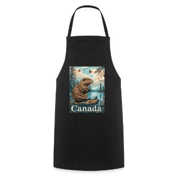 Canadian Beaver By The River In Beautiful Setting - Cooking Apron - black - Front - AI Model Male 185 dark (185cm)