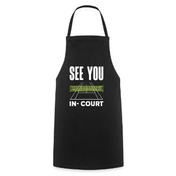 Les joueurs de tennis vous voient au tribunal - Tablier de cuisine - noir - Devant - AI Model Male 185 dark (185cm)