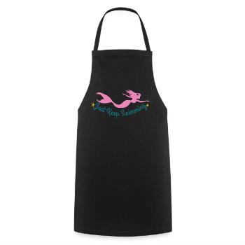 Underwater Mermaid with Motivational Quote - Cooking Apron - black - Front - AI Model Male 185 dark (185cm)
