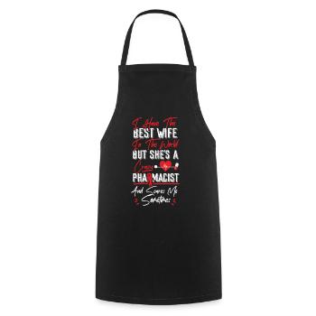 Technicien en pharmacie - Tablier de cuisine - noir - Devant - AI Model Male 185 dark (185cm)