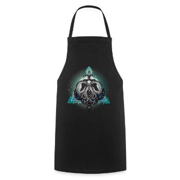 Mystical snake symbol with stars in triangle - Cooking Apron - black - Front - AI Model Male 185 dark (185cm)