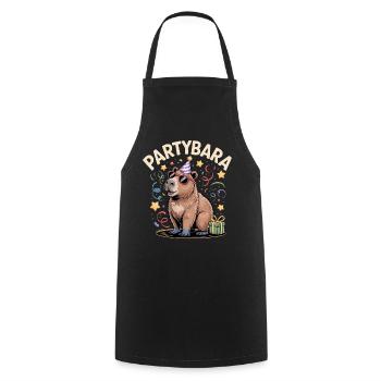 Partybara Capybara - Cooking Apron - black - Front - AI Model Male 185 dark (185cm)