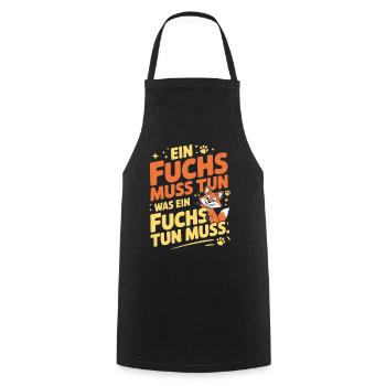 Fox saying: A fox must do what fox must do - Cooking Apron - black - Front - AI Model Male 185 dark (185cm)