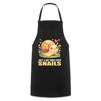 Schnecken Schnecke - Kochschürze - Schwarz - Vorne - AI Model Male 185 dark (185cm)