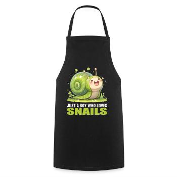 Schnecken Schnecke - Kochschürze - Schwarz - Vorne - AI Model Male 185 dark (185cm)