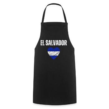 J’adore le Salvador, le drapeau salvadorien - Tablier de cuisine - noir - Devant - AI Model Male 185 dark (185cm)