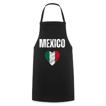 J’aime le Mexique, drapeau du Mexique - Tablier de cuisine - noir - Devant - AI Model Male 185 dark (185cm)