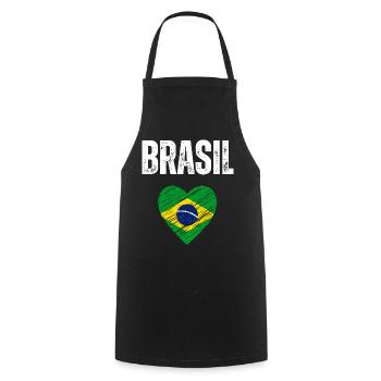 Ich liebe Brasilien, die Flagge Brasiliens - Kochschürze - Schwarz - Vorne - AI Model Male 185 dark (185cm)