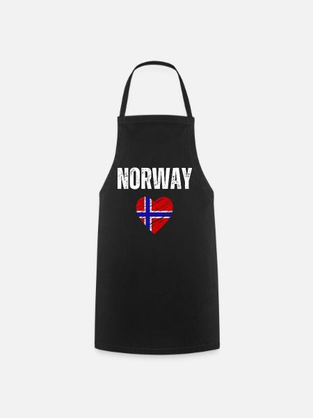 Ich liebe Norwegen, die Flagge Norwegens - Kochschürze - Schwarz