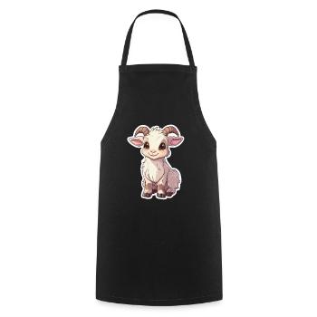 Chèvre - Tablier de cuisine - noir - Devant - AI Model Male 185 dark (185cm)