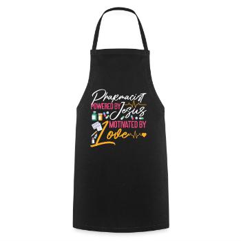 Pharmacy Tech Technician - Cooking Apron - black - Front - AI Model Male 185 dark (185cm)