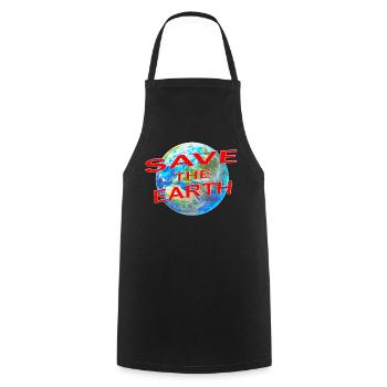 Save the Earth - Cooking Apron - black - Front - AI Model Male 185 dark (185cm)