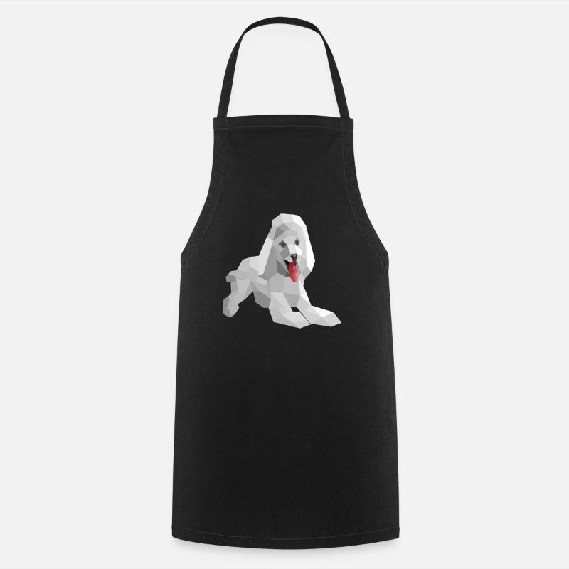 Elegant low poly poodle - Cooking Apron - black