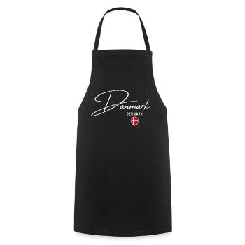 Danish pride, elegant minimalist design - Cooking Apron - black - Front - AI Model Male 185 dark (185cm)