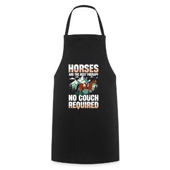 Horses are the best therapy, not a couch - Cooking Apron - black - Front - AI Model Male 185 dark (185cm)