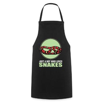 Snakes Snake - Cooking Apron - black - Front - AI Model Male 185 dark (185cm)