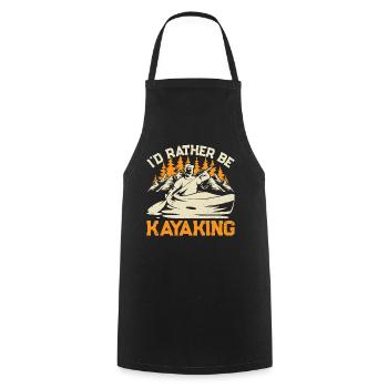 Canoeing Kayaking - I'd Rather be Kayaking - Cooking Apron - black - Front - AI Model Male 185 dark (185cm)