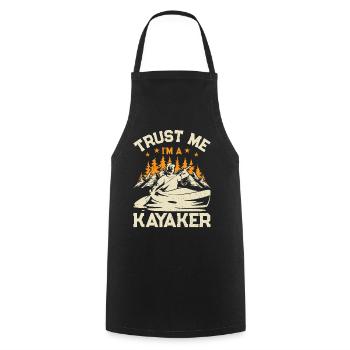 Canoeing Kayaking - Trust me I'm a Kayaker - Cooking Apron - black - Front - AI Model Male 185 dark (185cm)