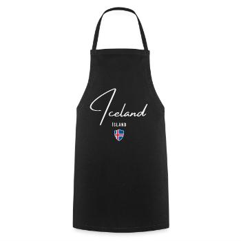 Icelandic pride, minimalist sleek design - Cooking Apron - black - Front - AI Model Male 185 dark (185cm)