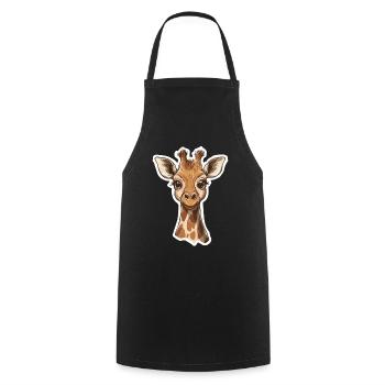 Giraffe - Kochschürze - Schwarz - Vorne - AI Model Male 185 dark (185cm)