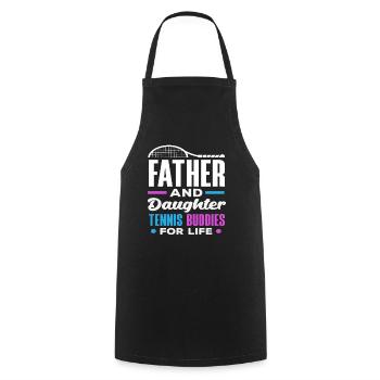 Père et fille Joueur de tennis à vie - Tablier de cuisine - noir - Devant - AI Model Male 185 dark (185cm)