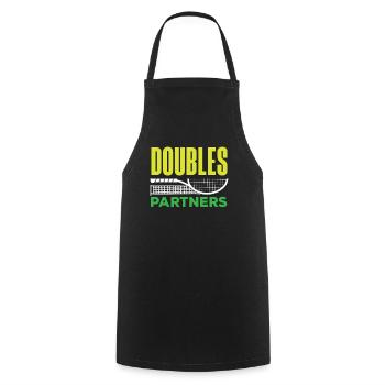 Joueur de tennis Doubles partenaire Design - Tablier de cuisine - noir - Devant - AI Model Male 185 dark (185cm)