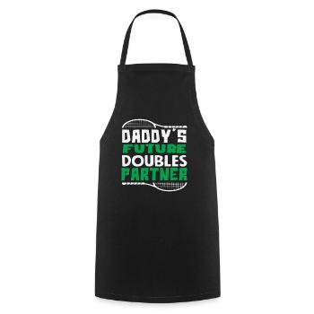 Le futur partenaire de double du joueur de tennis papa - Tablier de cuisine - noir - Devant - AI Model Male 185 dark (185cm)