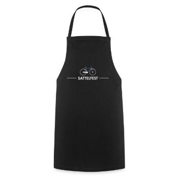 Sattelfest witziges Fahrrad Spruchshirt Radfahrer - Kochschürze - Schwarz - Vorne - AI Model Male 185 dark (185cm)