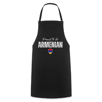 Arménien fier, fabriqué en Arménie - Tablier de cuisine - noir - Devant - AI Model Male 185 dark (185cm)