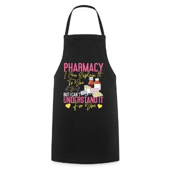 Pharmacy Tech Technician - Kochschürze - Schwarz - Vorne - AI Model Male 185 dark (185cm)