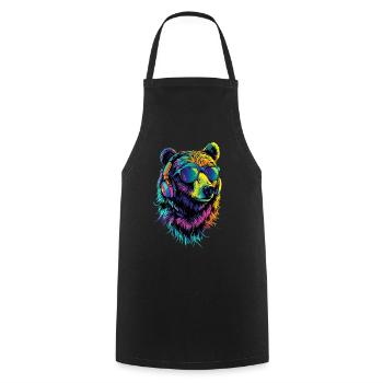 Ours brun, Grizzly, Frères d’ours, Forêt, Ours sauvages - Tablier de cuisine - noir - Devant - AI Model Male 185 dark (185cm)