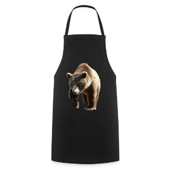 Ours brun, Grizzly, Frères d’ours, Forêt, Ours sauvages - Tablier de cuisine - noir - Devant - AI Model Male 185 dark (185cm)