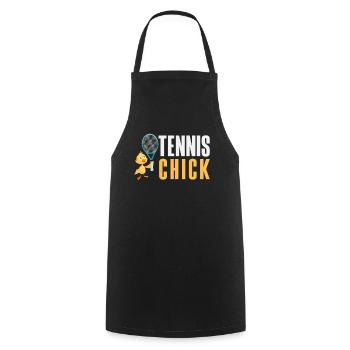 Tennis Chicks For Tennis Players - Cooking Apron - black - Front - AI Model Male 185 dark (185cm)