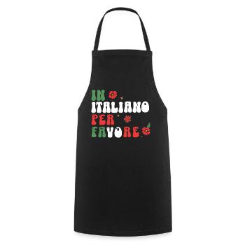 In Italiano per Favore - Langue italienne amusante - Tablier de cuisine - noir - Devant - AI Model Male 185 dark (185cm)