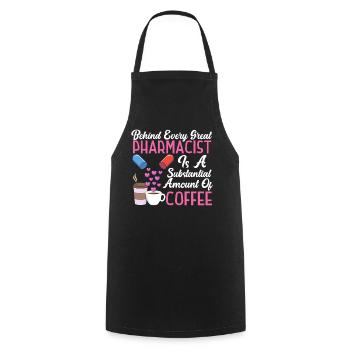 Pharmacy Tech Technician - Cooking Apron - black - Front - AI Model Male 185 dark (185cm)