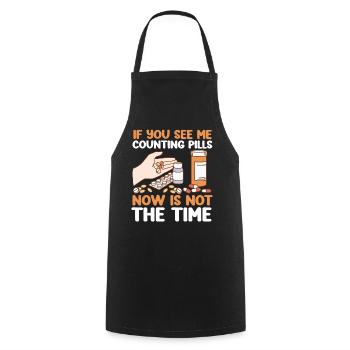 Pharmacy Tech Technician - Cooking Apron - black - Front - AI Model Male 185 dark (185cm)
