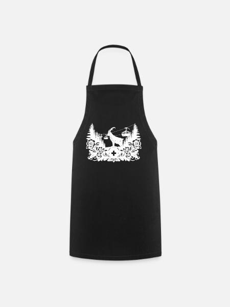 Steinbock_1_white_ - Kochschürze - Schwarz
