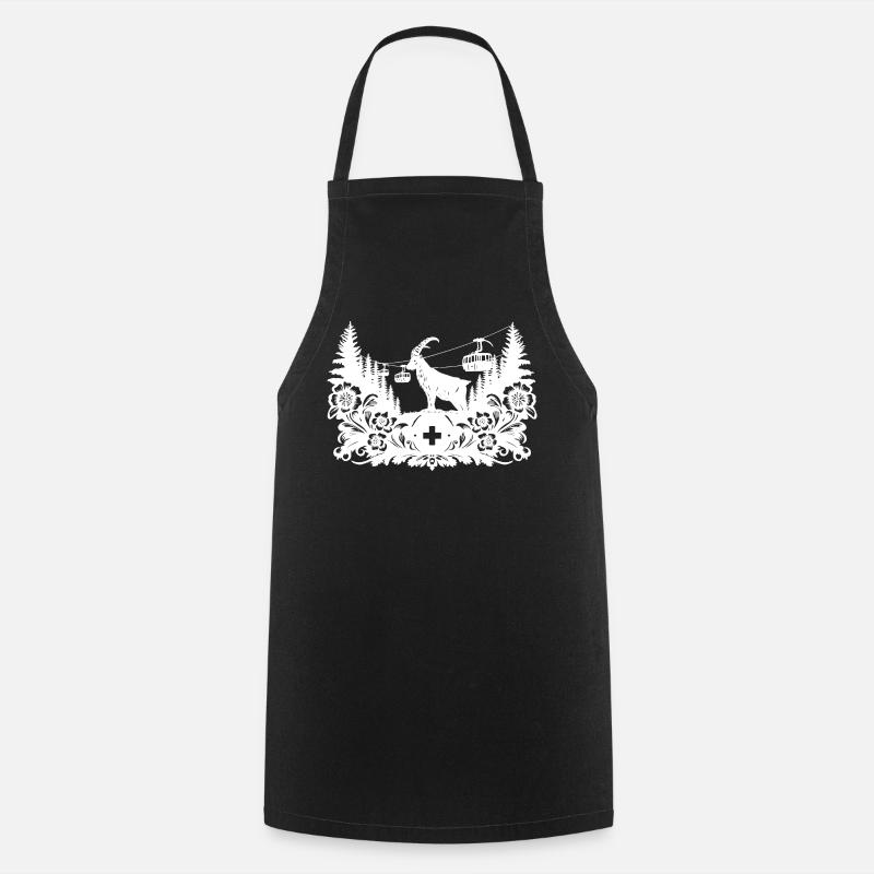 Steinbock_1_white_ - Kochschürze - Schwarz