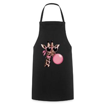 Lustige rosa Giraffe mit Brille und Blase - Kochschürze - Schwarz - Vorne - AI Model Male 185 dark (185cm)