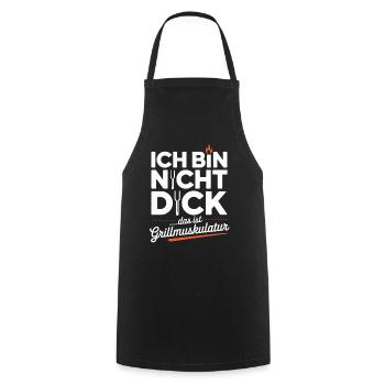 I'm not fat, that's grill muscles - Cooking Apron - black - Front - AI Model Male 185 dark (185cm)
