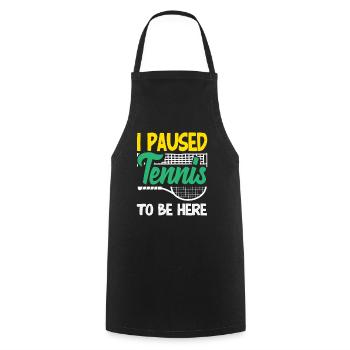 I paused tennis player - Cooking Apron - black - Front - AI Model Male 185 dark (185cm)