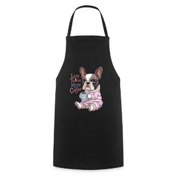 Weniger Reden Mehr Kaffee Französische Bulldogge - Kochschürze - Schwarz - Vorne - AI Model Male 185 dark (185cm)