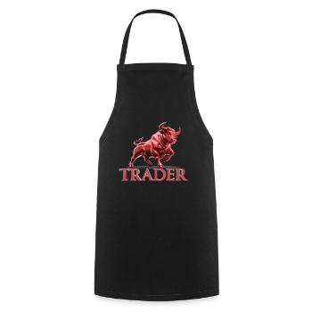 Trader : motif haussier pour les investisseurs et le trading - Tablier de cuisine - noir - Devant - AI Model Male 185 dark (185cm)