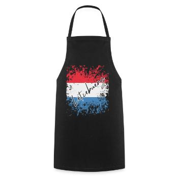 Luxembourg grunge flag, I love Luxembourg - Cooking Apron - black - Front - AI Model Male 185 dark (185cm)