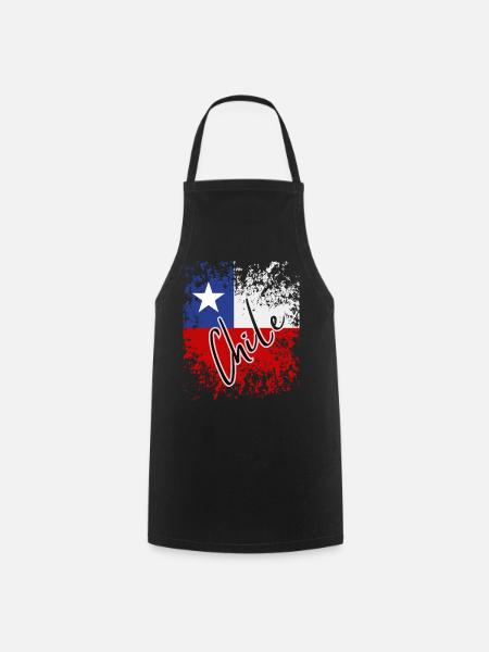 Chilenische Grunge-Flagge, ich liebe Chile - Kochschürze - Schwarz