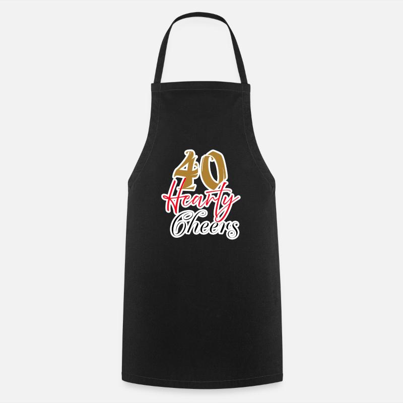 40 Heartfelt Cheers Celebration Design - Cooking Apron - black