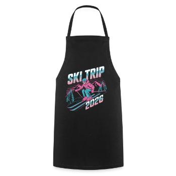 Ski Trip 2026 Illustration - Tablier de cuisine - noir - Devant - AI Model Male 185 dark (185cm)