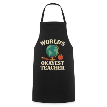 Professeur Planète Terre Scolaire et Drôle - Tablier de cuisine - noir - Devant - AI Model Male 185 dark (185cm)