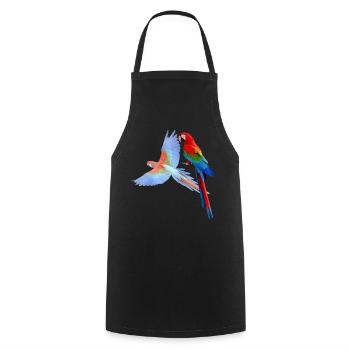 Papagei - Kochschürze - Schwarz - Vorne - AI Model Male 185 dark (185cm)