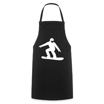 Snowboarder Silhouette Winterurlaub Wintersport - Kochschürze - Schwarz - Vorne - AI Model Male 185 dark (185cm)